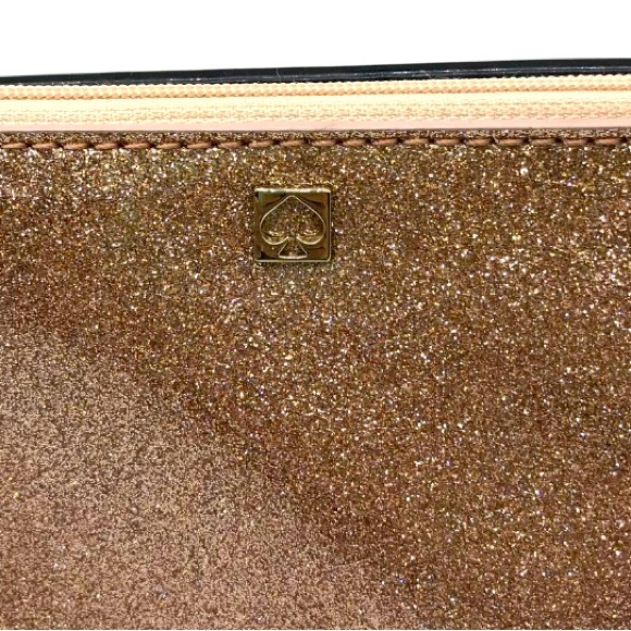 MWOTS- Kate Spade ♠️ cosmetic/clutch glitter clear coating and gold hardware - Picture 5 of 6